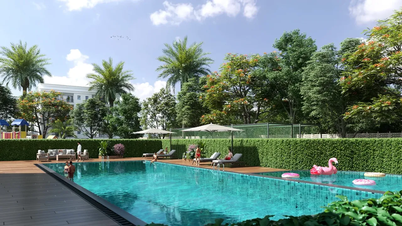 Meffier Garden Avenue swimming pool and sun deck, artist's impression