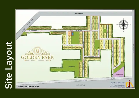 Meffier Golden Park site layout, which shows the 125 sq yd plots