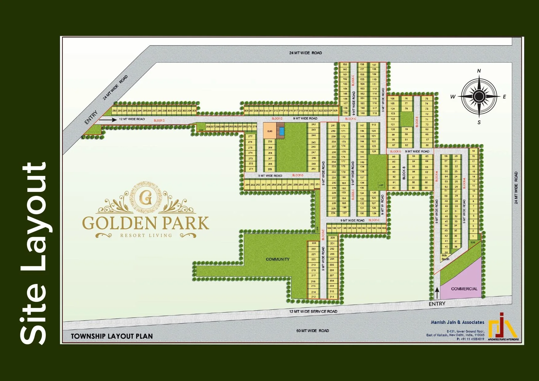 Meffier Golden Park site layout, which shows the 125 sq yd plots
