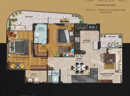 Oxirich Chintamanis penthouse plan 3