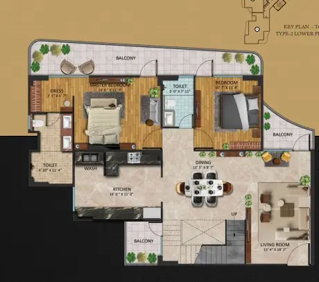 Oxirich Chintamanis penthouse plan 3