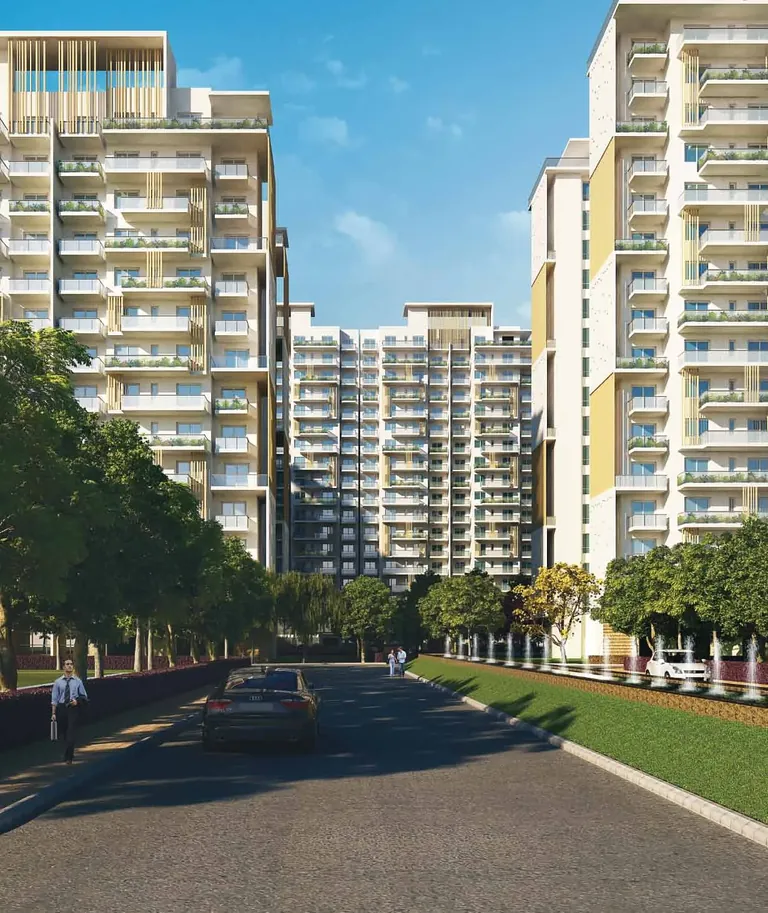 Paras Irene towers along the internal road, artist's impression