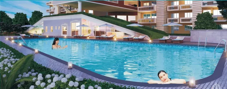 Pareena Mi Casa swimming pool beside the clubhouse, artist's impression