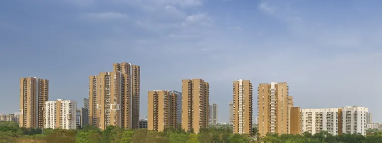 Pioneer Park towers along the skyline