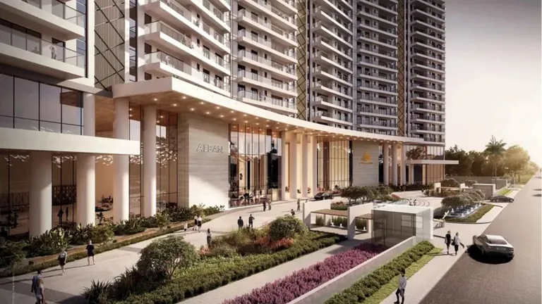 Pyramid Alban entrance plaza and drop-off at the tower base, artist's impression