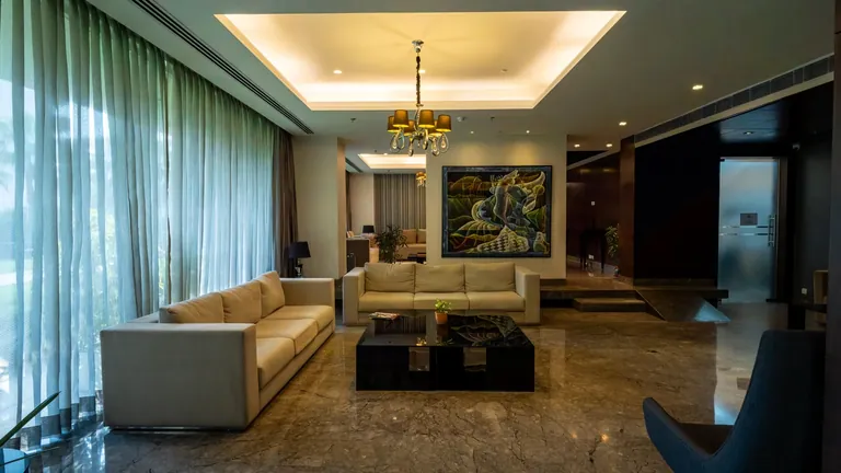 Salcon The Verandas living room with Italian marble floor