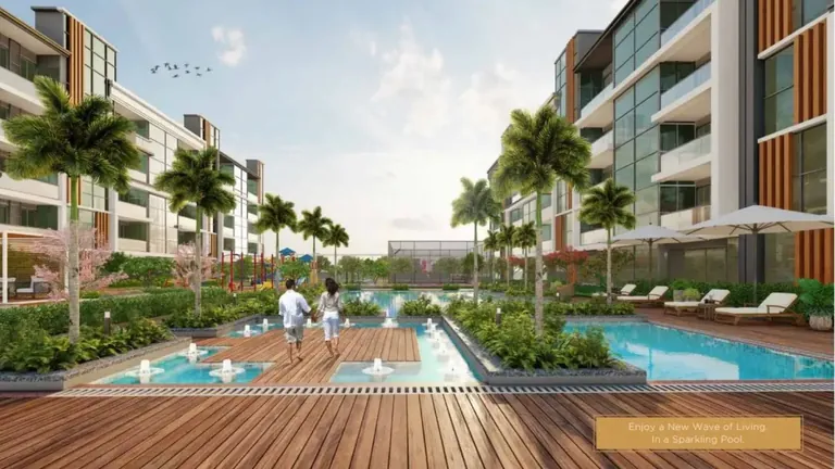 Signature Global City 63A pool deck between the floors