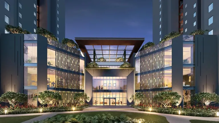 Signature Global Cloverdale SPR front view at dusk