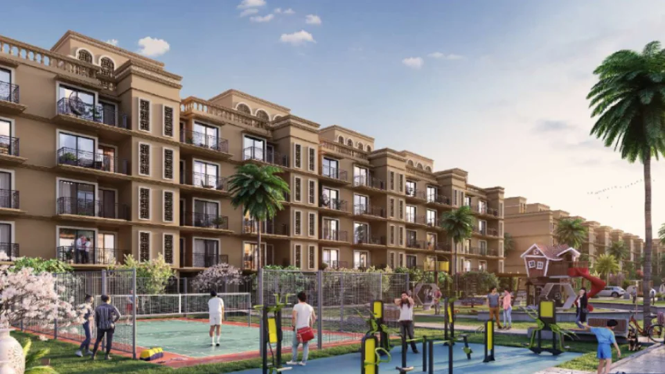 Signature Global Park kids play and outdoor gym area, artist's impression