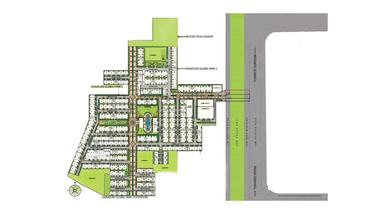 Signature Global Park master plan from the builder
