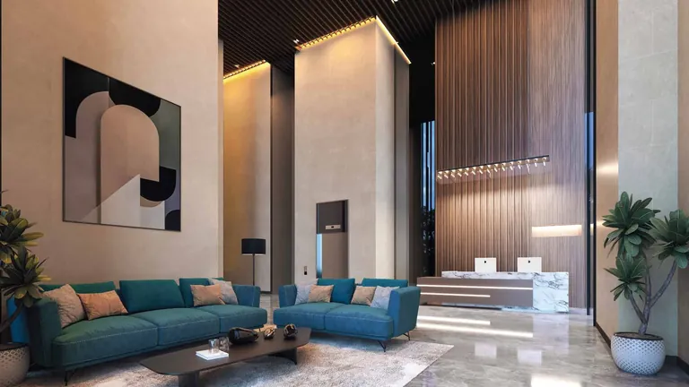 Signature Global Titanium SPR triple-height tower entrance lobby