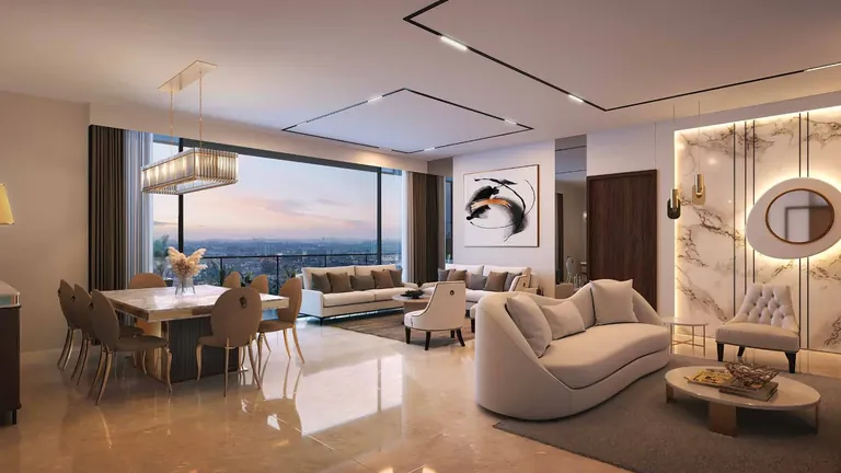 Signature Global Titanium SPR apartment living room with city views