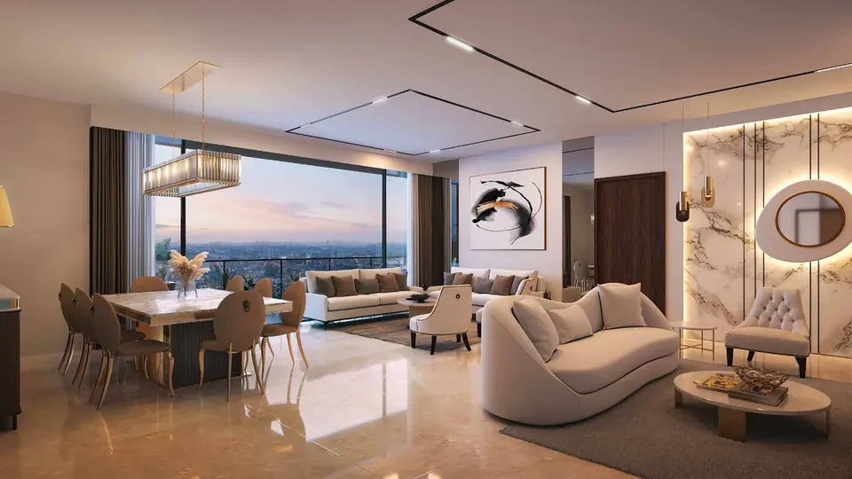 Signature Global Titanium SPR apartment living room with city views