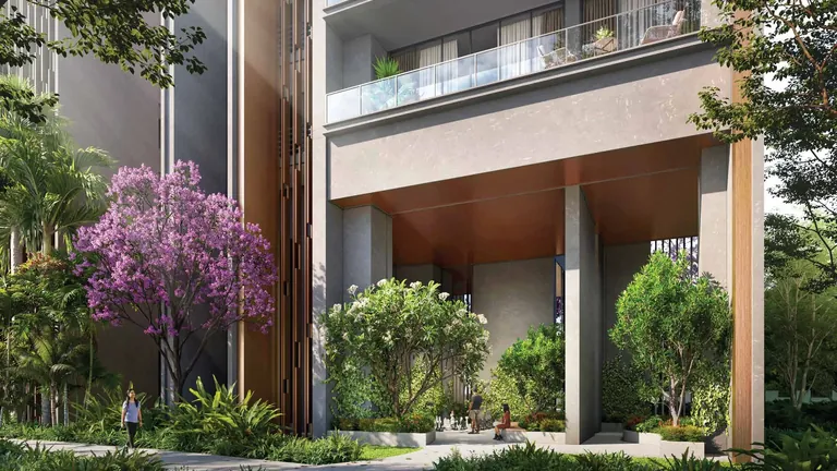 Signature Global Titanium SPR landscaped tower entrance
