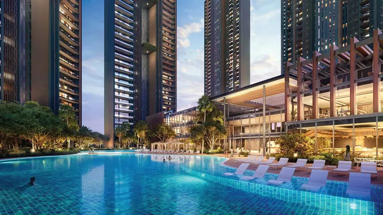 Signature Global Titanium SPR lagoon pool with sun deck