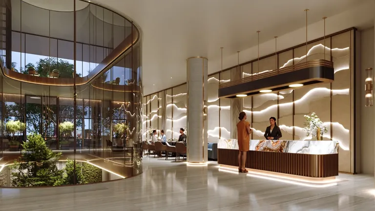 Smartworld One DXP clubhouse reception lobby, artist's impression