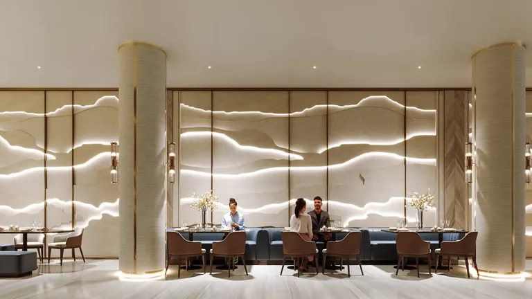 Smartworld One DXP clubhouse dining room, artist's impression