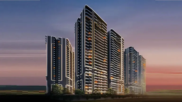 Smartworld One DXP towers at sunset, artist's impression