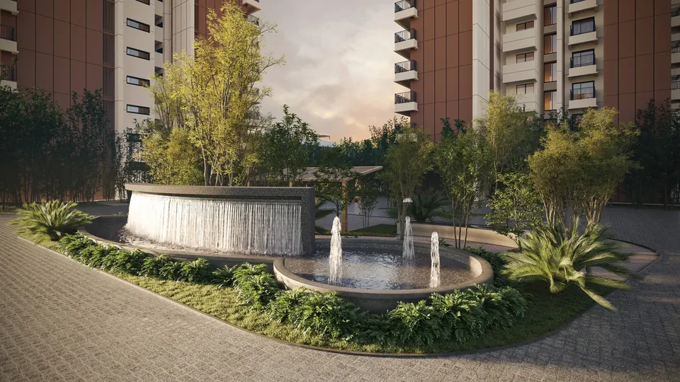 Sobha Crescent cornerstone garden and water feature