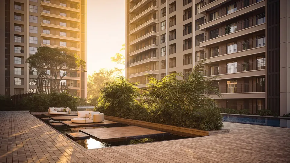 Sobha Crescent floating decks over the bio pond