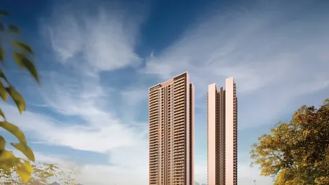 Sobha Crescent towers with glass facade