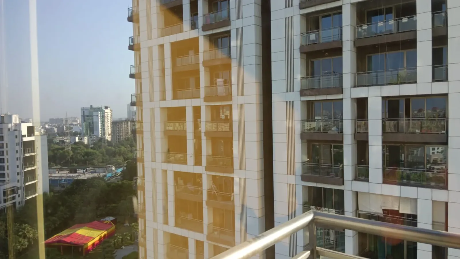Tata Primanti tower facade and balcony view