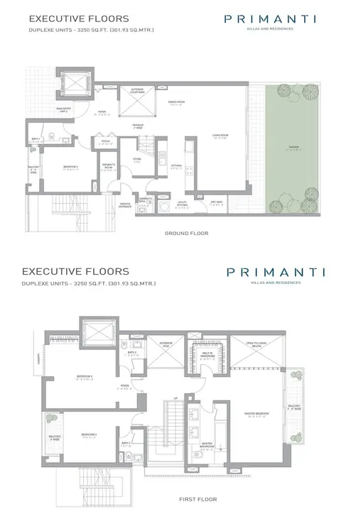 Tata Primanti 4 BHK executive floor plan, 3250 sq ft