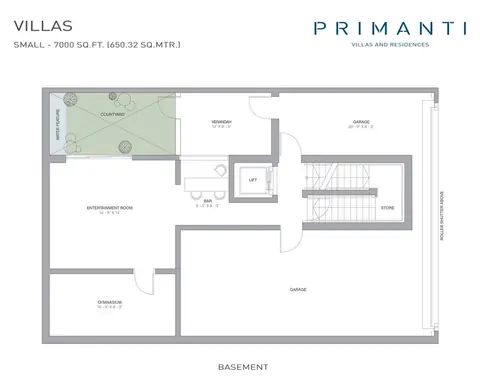 Tata Primanti villa 7000 sq ft basement plan