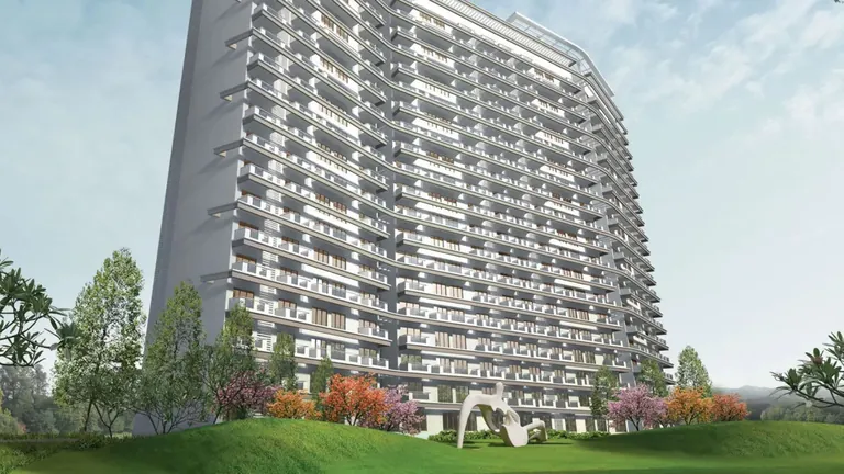 Tata Raisina Residency residential tower and front lawn