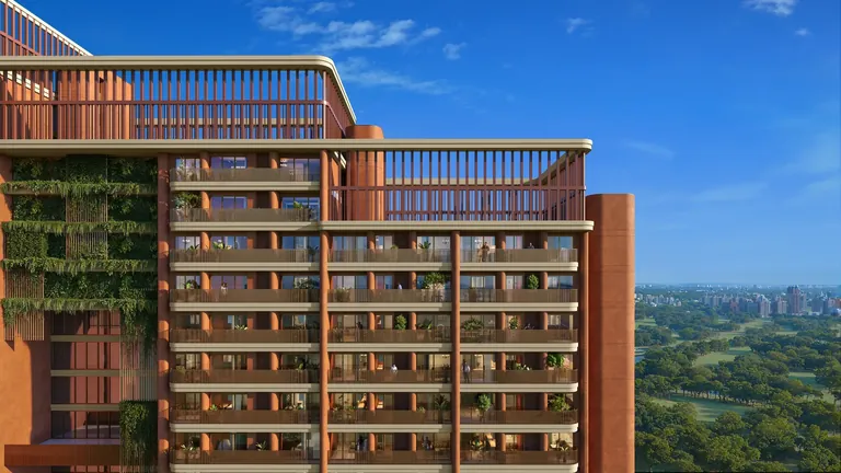 The Terraces at Estate 361 terrace amenity levels on the upper floors of the tower, artist's impression