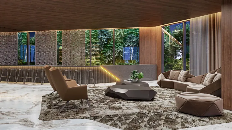Tonino Lamborghini Residences clubhouse relax area lounge, artist's impression