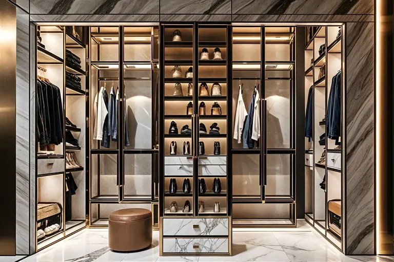 Trump Tower 2 walk-in wardrobe with lit shelving, artist's impression