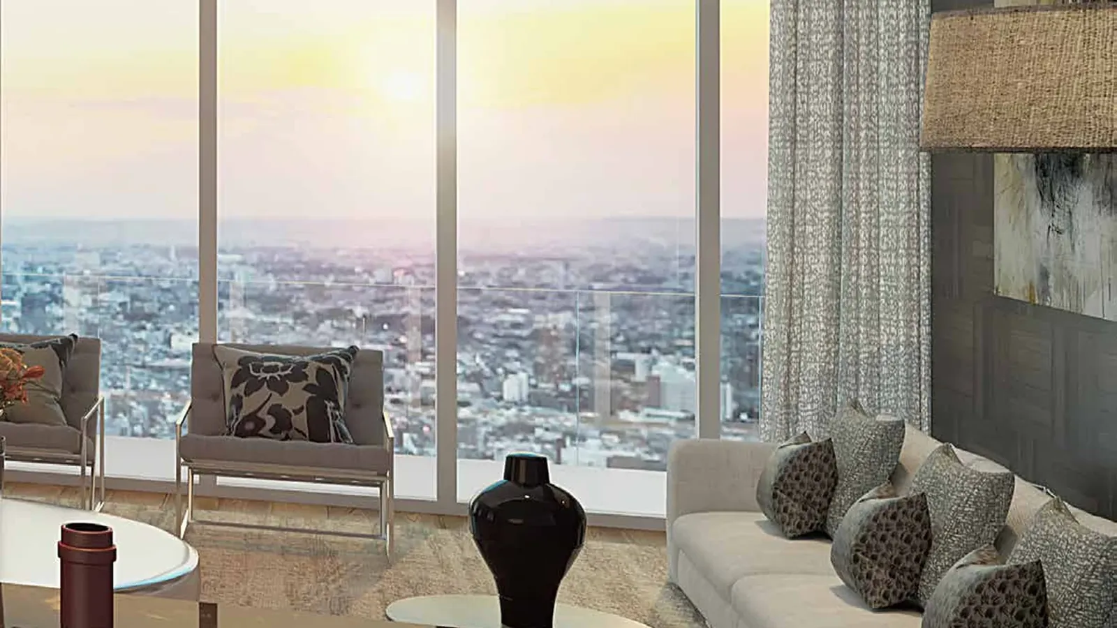 Trump Towers Delhi NCR living room with city views