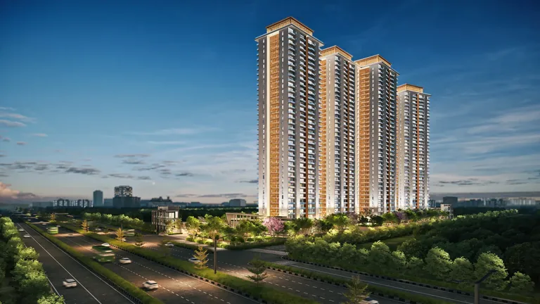 Tulip Crimson towers at dusk, Sector 70 Gurgaon