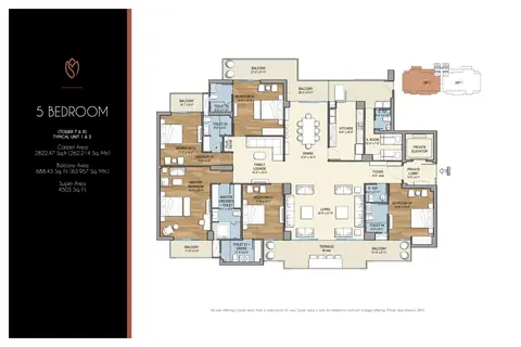 Tulip Monsella 5 BHK floor plan, 4503 sq ft