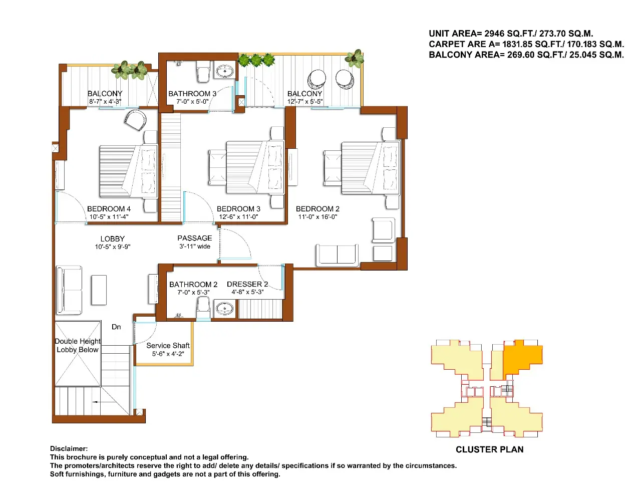 Tulip Yellow penthouse plan 1