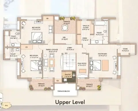 Vipul Greens Penthouse Set 2 floor plan, upper floor, 4,645 sq ft