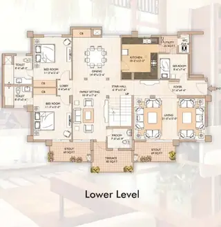 Vipul Greens 5 BHK penthouse floor plan (Penthouse Set 2), 4645 sq.ft., 4,645 sq ft