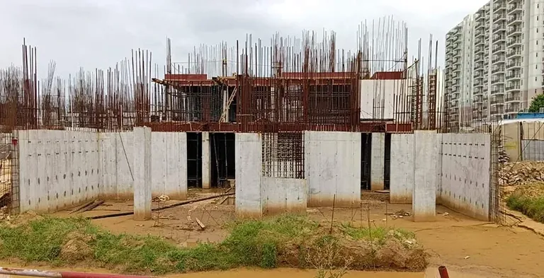 Whiteland Blissville building structure under construction, actual site photo