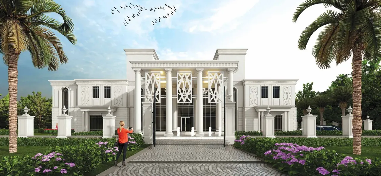 Whiteland Blissville clubhouse front elevation and driveway, artist's impression