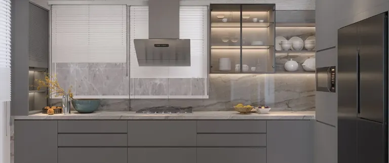 Whiteland Blissville show apartment modular kitchen