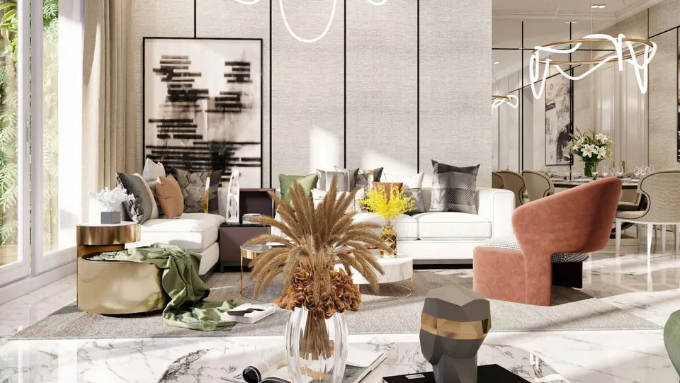 Whiteland The Aspen sample living room interior, artist's impression