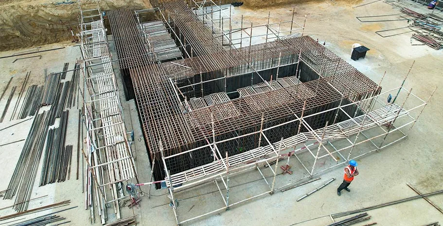 Whiteland The Aspen Sector 1 tower foundations under construction, actual site photo