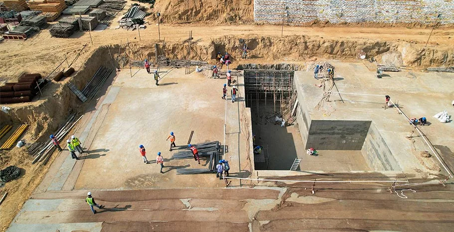 Whiteland The Aspen Sector 2 tower excavation and raft work, actual site photo