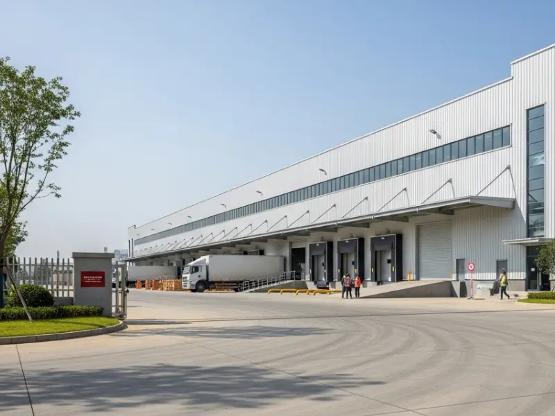 Modern industrial factory building with warehouse and loading docks, premium industrial property for sale in established industrial area