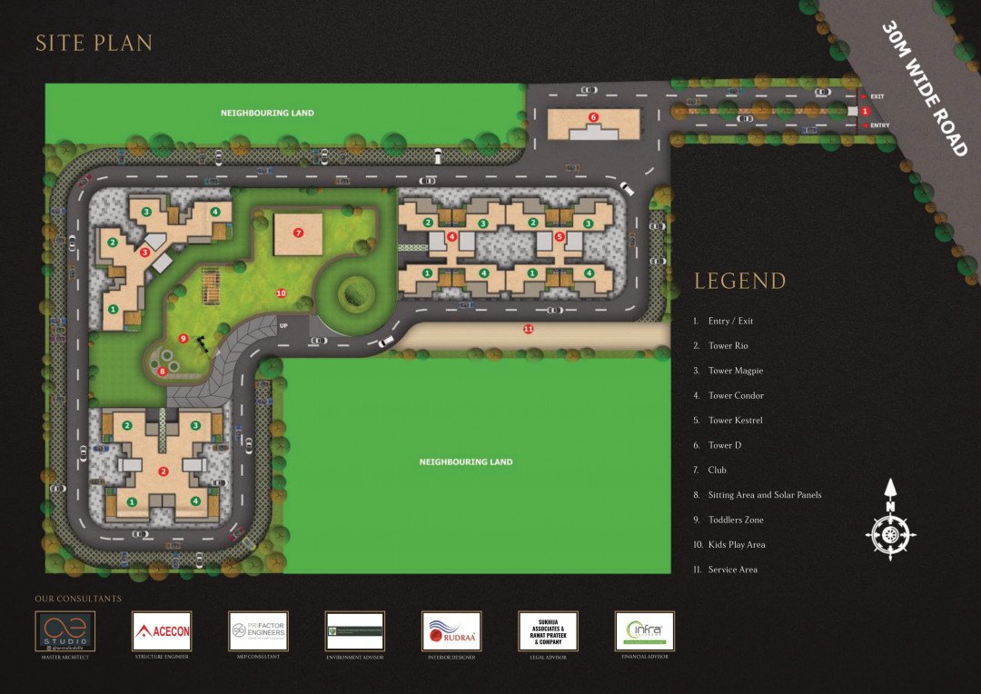  3 BHK for sale in Oxirich Chintamanis Sector-103,Gurgaon Site Map